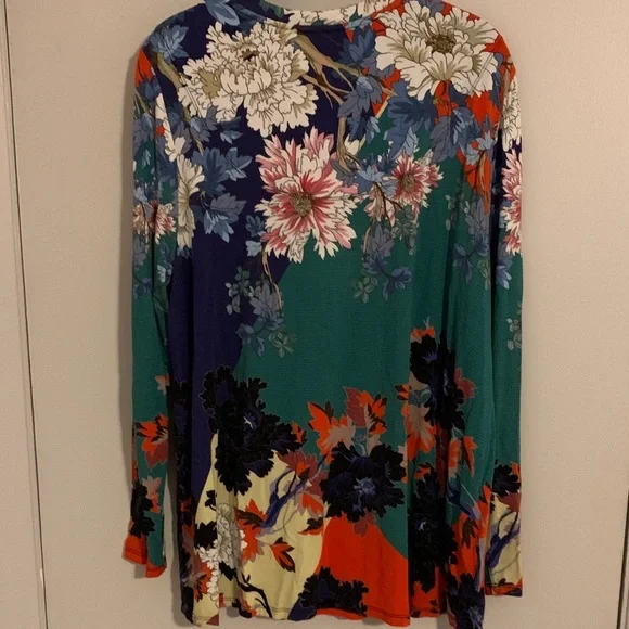 Johnny Was Multicolor Floral Long Sleeve Top - Picture 4 of 5